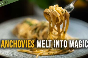 Anchovy Lemon Spaghetti with Chili and Parsley