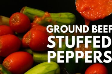 Ground Beef and Rice Stuffed Peppers! #recipe