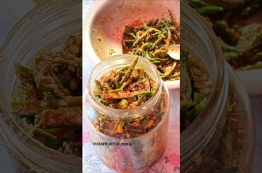 Instant Green Chilli Achar / Green Chilli Recipe #achar #shorts #food #mirchi #greenchilli #pickle