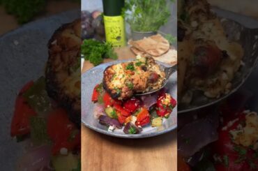 Mediterranean Chicken Tray bake with Charred Feta #recipe #cooking