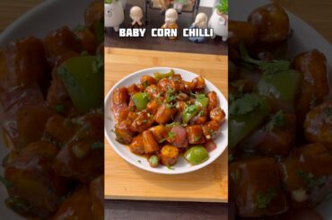 Restaurant style baby corn chilli recipe #shorts #recipe #babycorn #trending #viral #shortsfeed