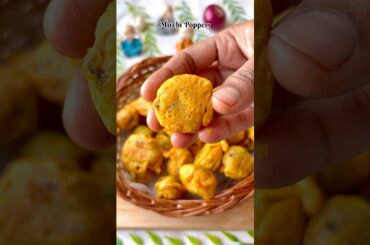 Crispy Mirchi Poppers | Aloo Stuffed Green Chilli Pakora | Easy Tea Time Snack #shorts