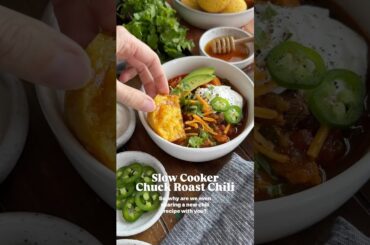 Slow Cooker Chuck Roast Chili #shorts #chilirecipe #recipes