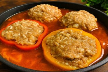 Simple & Delicious Stuffed Bell Peppers  Ground Chicken + Rice  Easy Dinner Recipes for Beginners