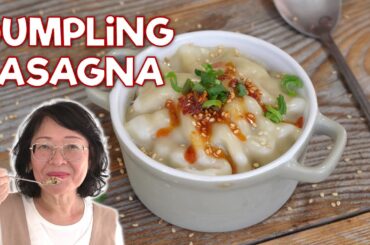Dumpling Lasagna Bowl with Extra Broth — No Folding !