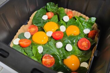 Spinach & Cheese Egg Bake in the Air Fryer | Easy Breakfast or Light Dinner