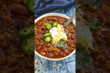 Three Bean Chili - Hearty with Chorizo and Ground Beef!