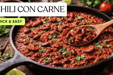 The BEST Chili Con Carne Recipe with Chorizo | Cast Iron Mexican Street Food Chili