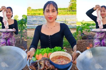 How to make roasted pork intestines with salt and pepper recipe🥰#food #cooking #foodpassion #eat