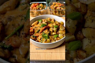 High Protein WHOLE FOOD Meal Prep 💪 Creamy Chicken & Chorizo with Crispy Potatoes 🥔🍗🇪🇸