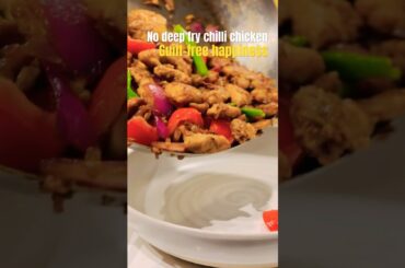 No Deep Fry Chilli Chicken 🔥 | Healthy Indo-Chinese Recipe#chillichicken #quickrecipe #short