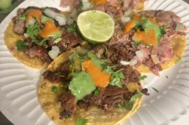 Late night tacos. Tripas and buche!