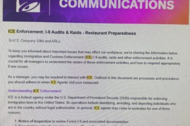 FULL Taco Bell ICE Enforcement Letter