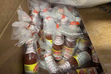 Soup kitchen I volunteer at is very well stocked on Texas Pete