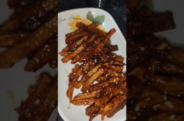 Spicy Honey chilli potato recipe 😋 #food