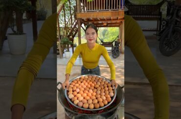 Cooking  steamed egg with chili recipe and eat