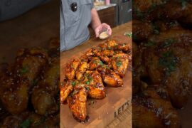 spicy chili crisp smoked wings #bbqshorts