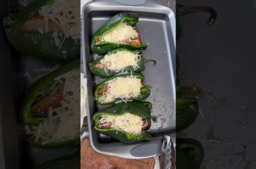 Grilled Stuffed Poblano Peppers with Avocado Crema 😋 YUM