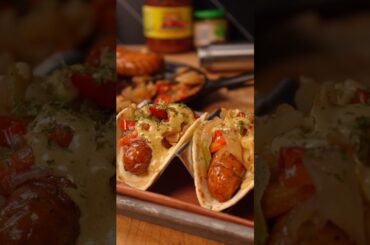 Halftime Heroes: Sausage & Pepper Tacos with Creamy Pesto Sauce