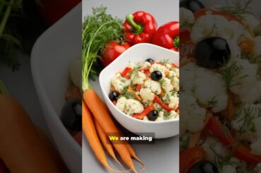 Crunchy Cauliflower Salad with Red Bell Pepper & Carrots | Easy Healthy Salad Recipe