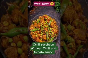 Chilli Soyabean 😋 | Without Chilli & Tomato Sauce | Healthy Soyabean Recipe #shorts