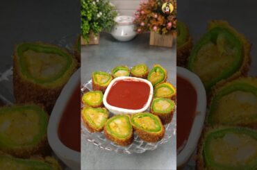 Stuffed Green Chilli Pakoda | Mirch Vada Recipe | Mirch Pakoda #shorts #eveningsnacks #pakoda #viral