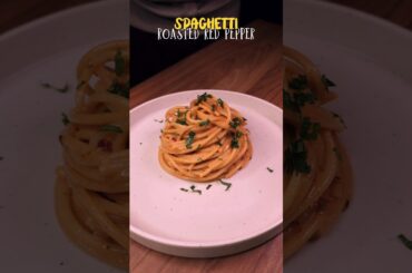 Velvety Roasted Red Pepper Spaghetti #viralvideo #shorts #spaghetti