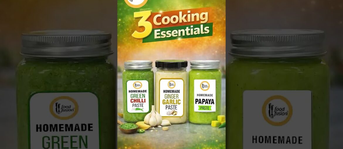 Cooking Essentials - Ginger Garlic , Papaya & Green Chili Paste -  Recipe by Food Fusion