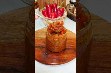 Viral Red Chilli Achar 🌶️🔥#chilli #pickle #achar  #shorts #trending #viral