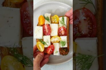 One of our favorite recipes: Petite Garlic & Pepper Triple Creme Brie and tomato sourdough toast!