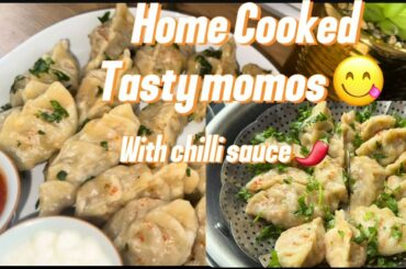 Vegan dumplings with homemade chilli sauce Recipe || Vegan Knödel || Home made #soyachunks #momos