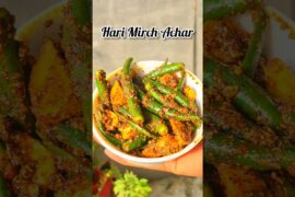 HARI MIRCH LEHSUN Ka Achar 🧄🌶 Instant Green Chilli Pickle Recipe #recipe #achar #acharrecipe #pickle