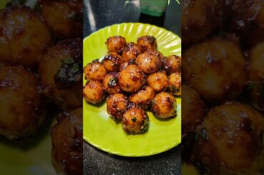 Chilli Garlic Potato Balls recipe😋🤤 Chinese style tasty dish #desirasoi #recipe #trending #viral