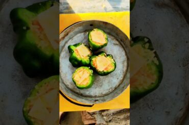 EASY STUFFED PEPPERS Recipe Without Oven #streetfood #food #capsicum #ytshorts #recipe