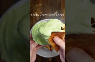 Crispy Cheesy Beef Cones #shorts #fyp #short #food #recipe #cheese #beef #crispy #shortvideo #fypシ