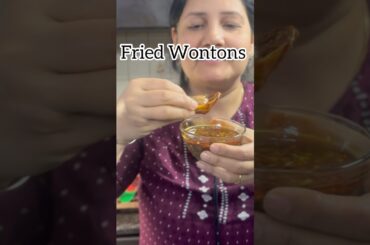 Fried Wontons With Chilli Oil #recipe #reels #shortvideo #shortsfeed