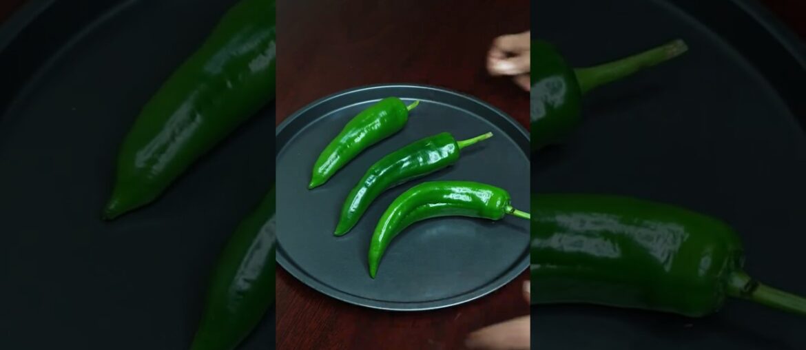 Spicy & Tangy Stuffed Chillies Fry | Bharwa Mirchi Recipe 🌶️ #asmr #shorts #stuffedchilli #foryou