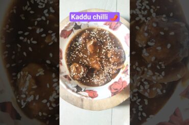 Street Style Kaddu Chilli 🌶️ | Easy & Tasty Recipe#shortsfeed #shortsviral #shortsrecipes
