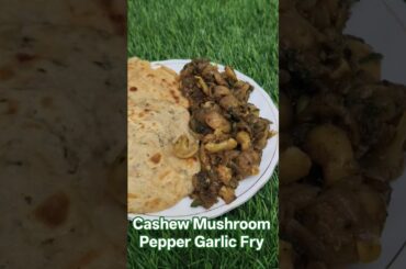 Cashew Mushroom Pepper Garlic Fry Recipe #mushroomrecipe #pepperfry #weightloss
