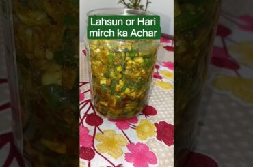 lahsun aur hari mirch ka Achar bar bar banane ka ma Karega 🤌🏻😋