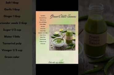 green chilli sauces 😩.... recipes👩‍🍳