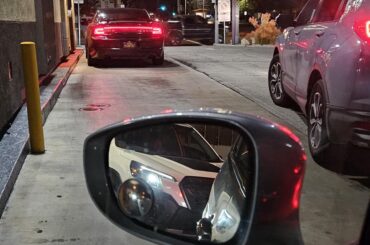 At the drive thru. How are you so far off from the lane?