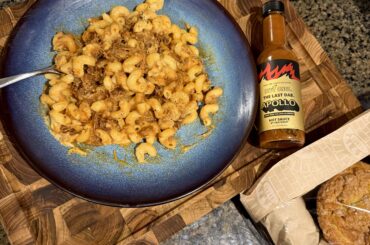 Pulled pork Mac n cheese w/ a last dab (maybe more than a dab)