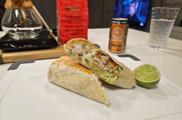 Simple fish burrito for dinner tonight.