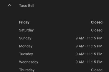 Weird Hours for local TB