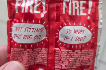 Anyone else as easily amused by occasionally attached sauce packets as me?