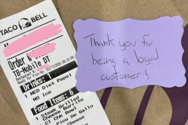 Handwritten Note in Bag