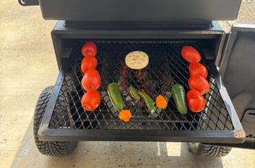 Roasted salsa while smoking some beef ribs.