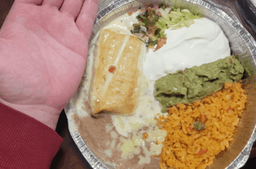 Went to my favorite childhood Mexican restaurant and got more sour cream than chimichanga.