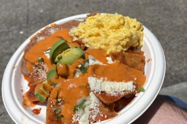 Farmers market chilaquiles were top notch